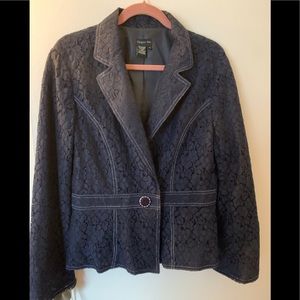 Chapter One navy jacket.Lace with satin lining.